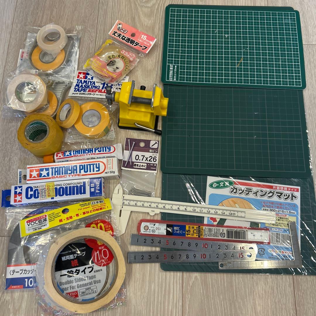 プラモデル 制作セット リニアコンプレッサーL5 エアブラシ ピンバイス 他