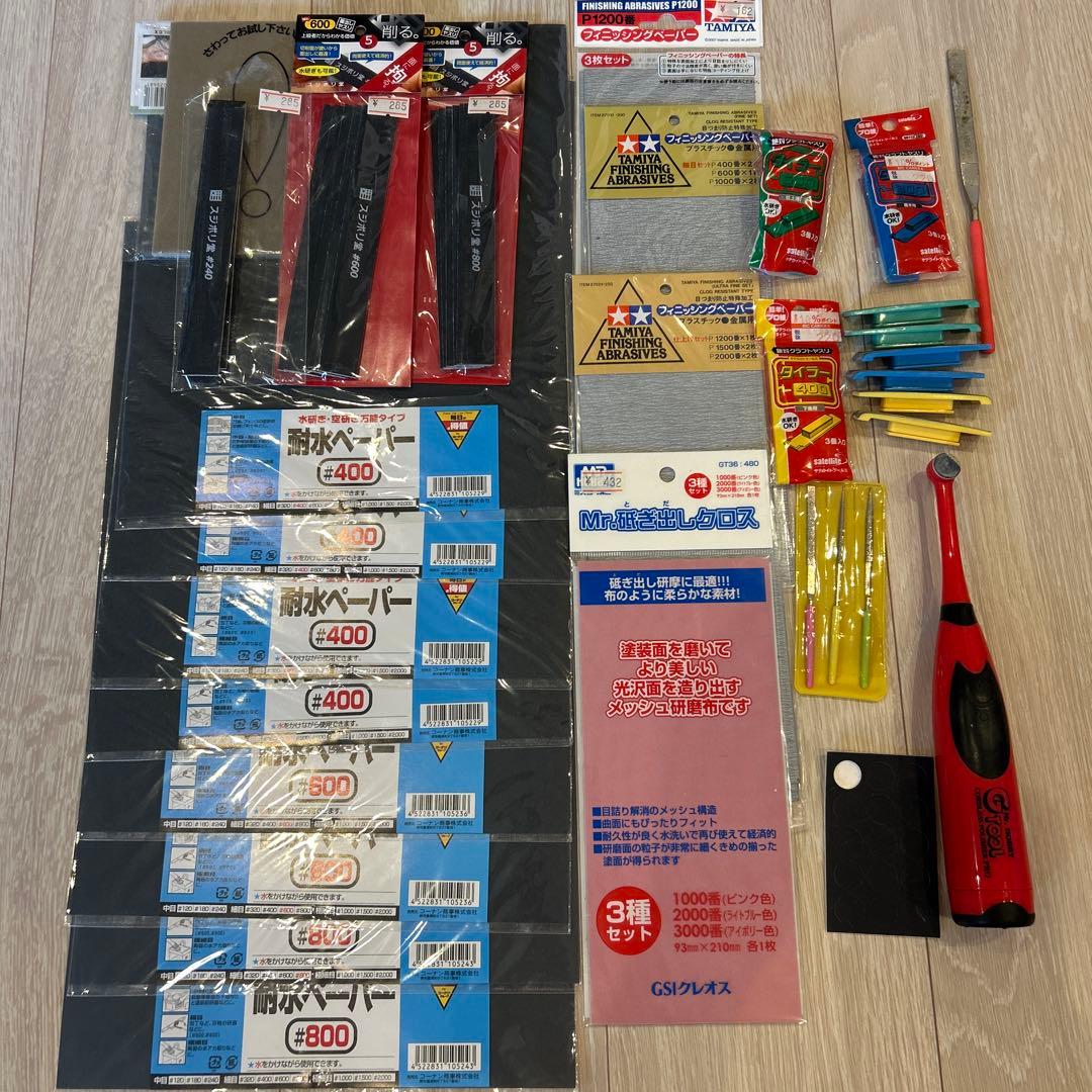 プラモデル 制作セット リニアコンプレッサーL5 エアブラシ ピンバイス 他