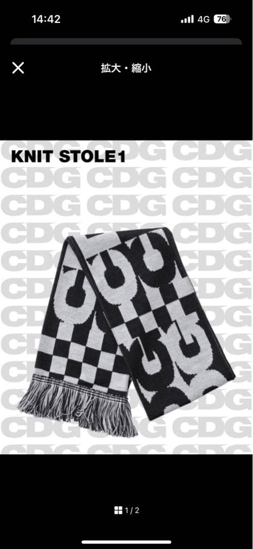 CDGコムデギャルソン マフラー シュプリーム サカナクション