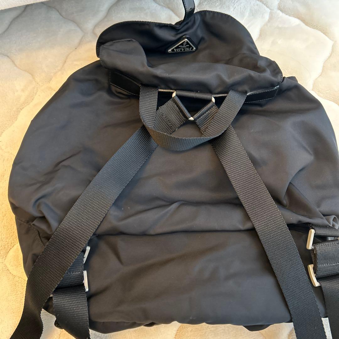 【美品】 プラダ 三角ロゴ バックパック ナイロン ブラック　白タグあり