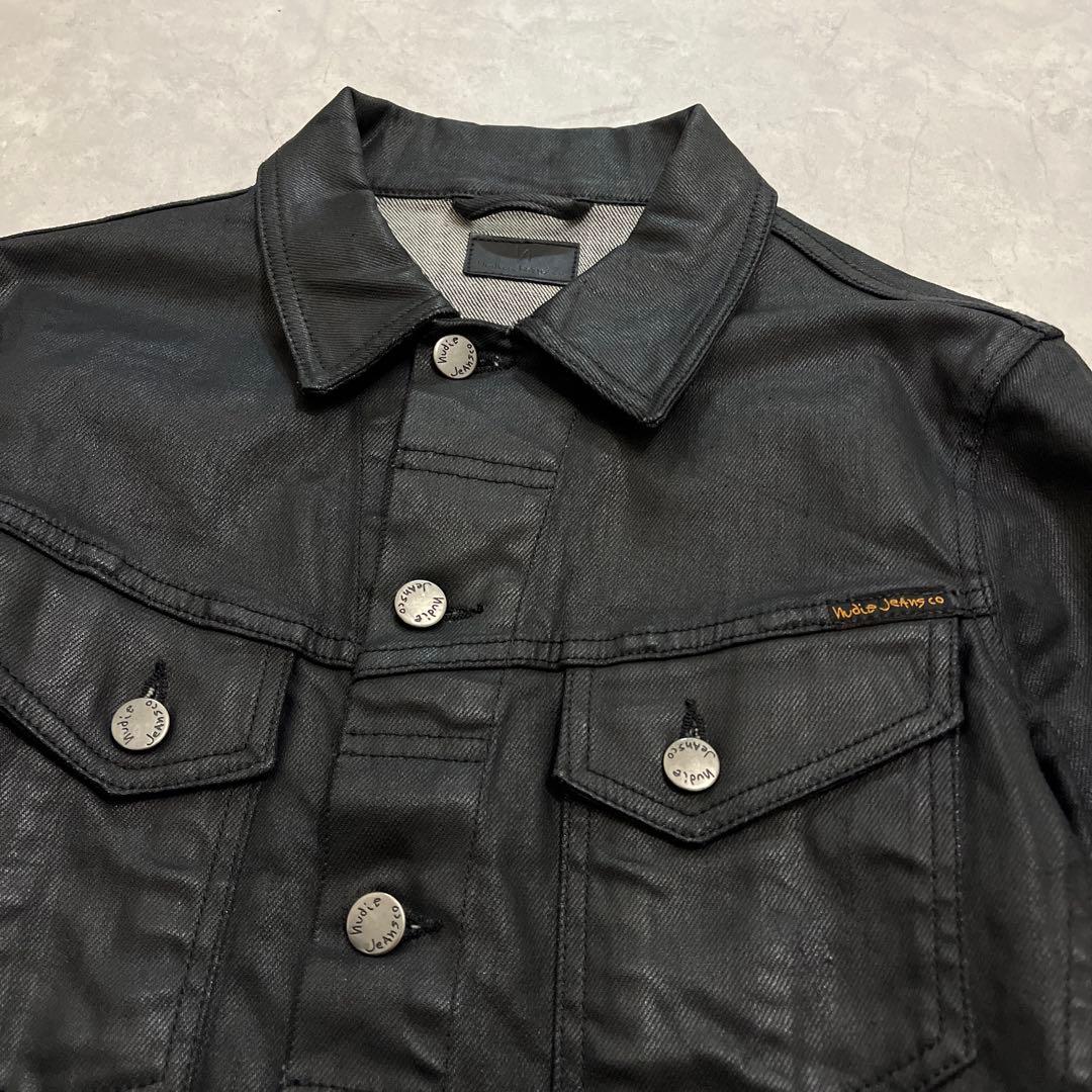 ジャケット・アウター archive black coated denim jacket
