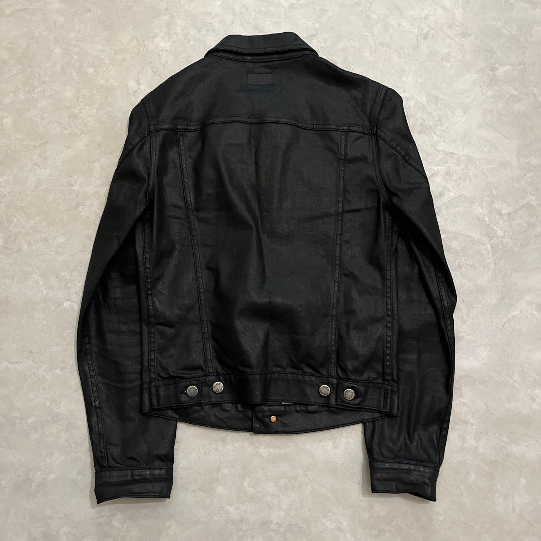 ジャケット・アウター archive black coated denim jacket