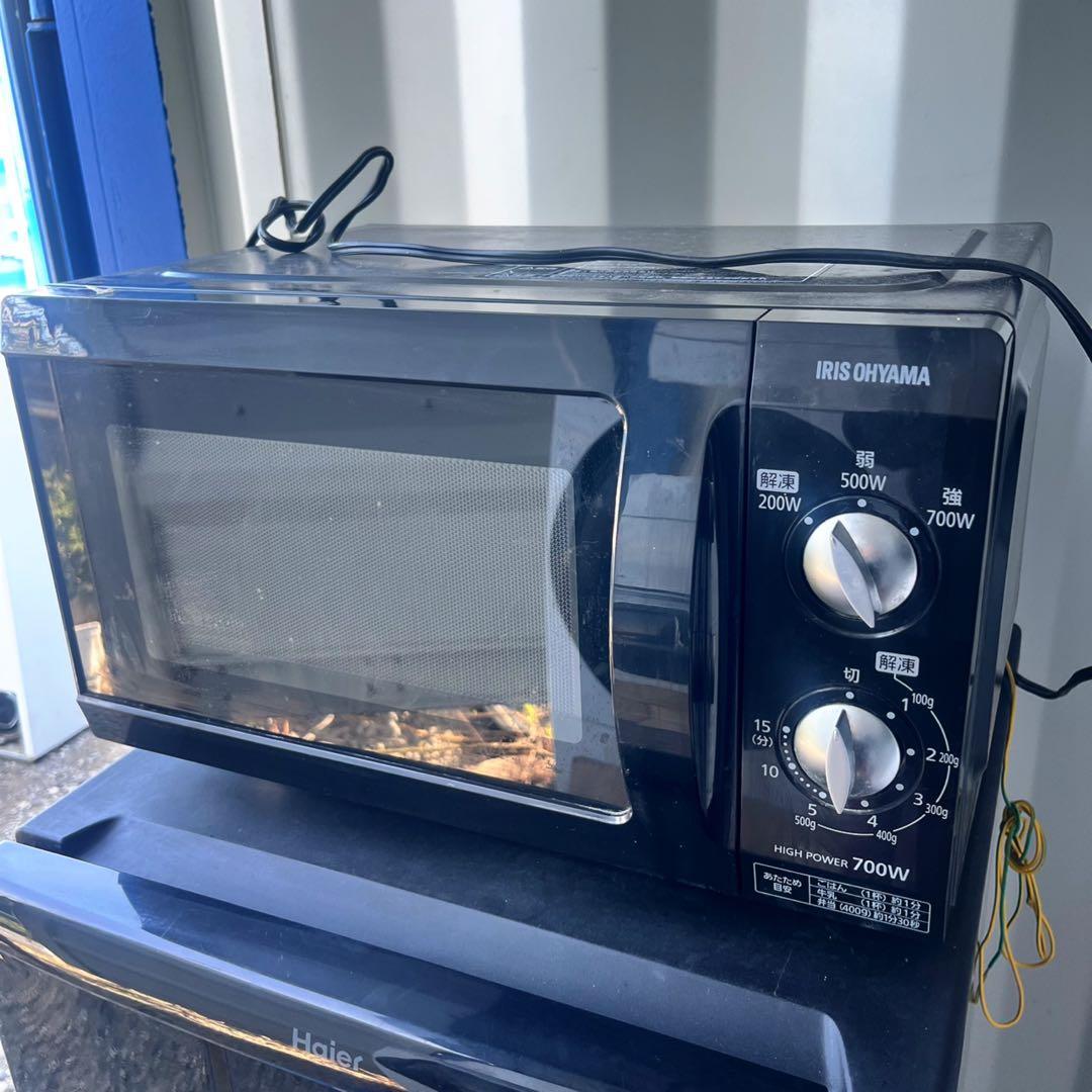 取付無料！完動品！スタイリッシュブラック小さめ便利サイズ冷蔵庫・電子レンジ！