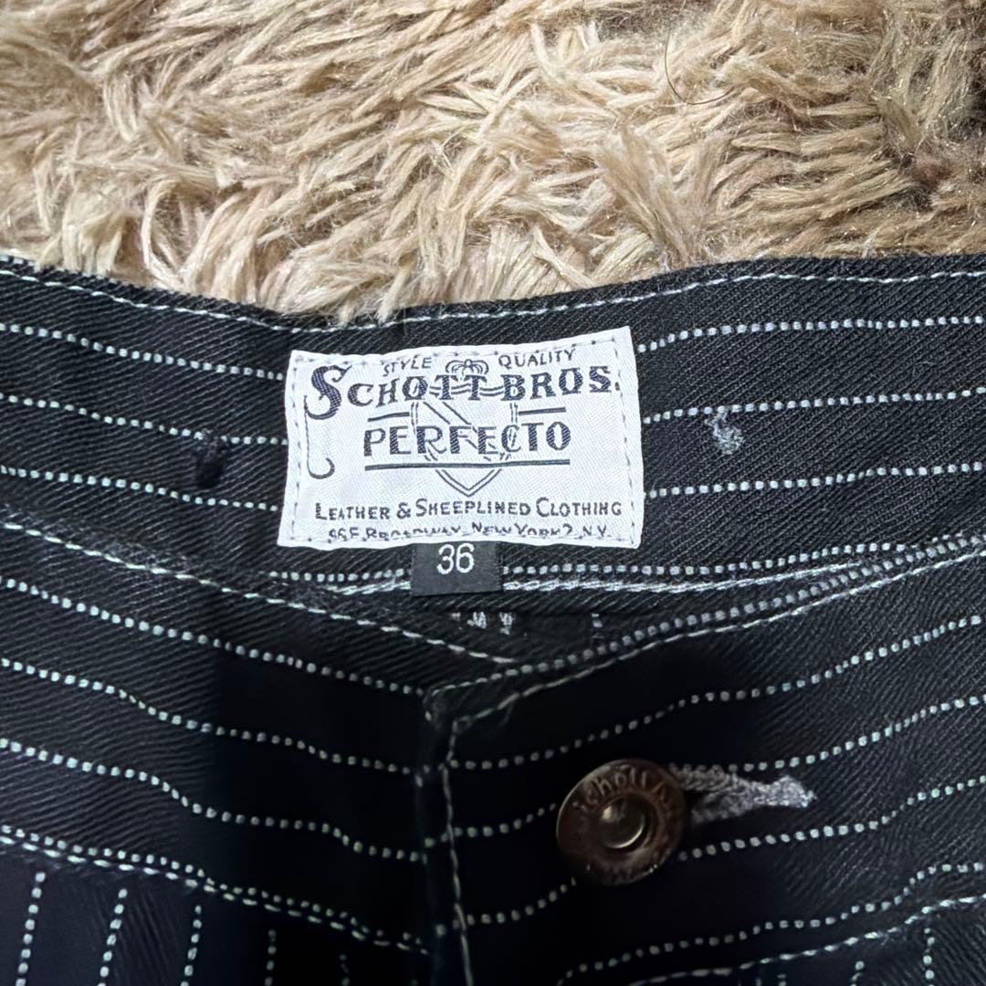 SCHOTT BROS. PERFECTO ブラックヒッコリーデニム　36