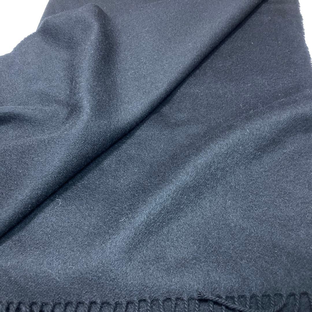 美品 ジョンストンズ カシミヤ100％ 大判ストール ブラック