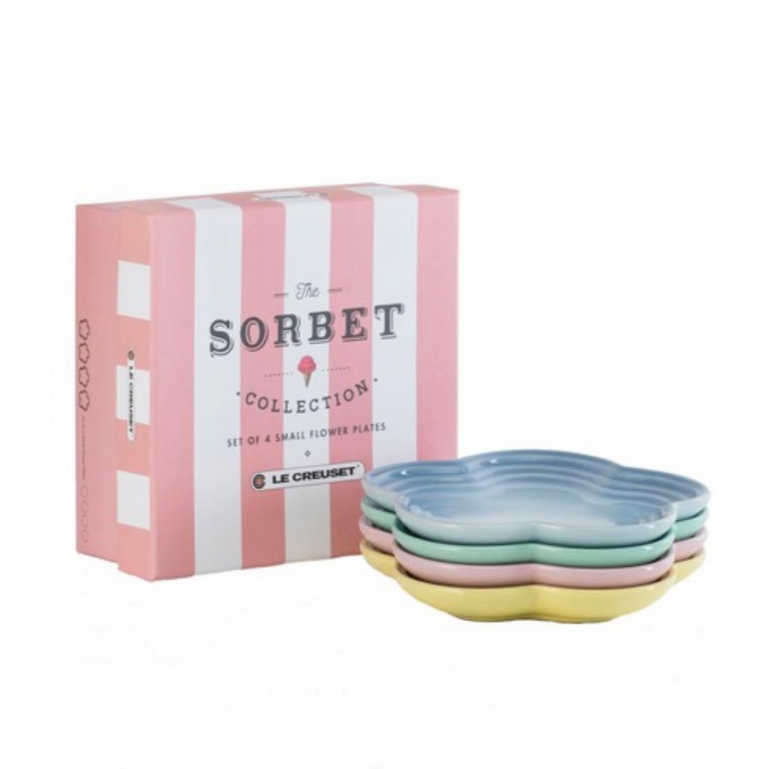 ルクルーゼ フラワー プレート LC 14cm (4枚入り) ソルベコレクション