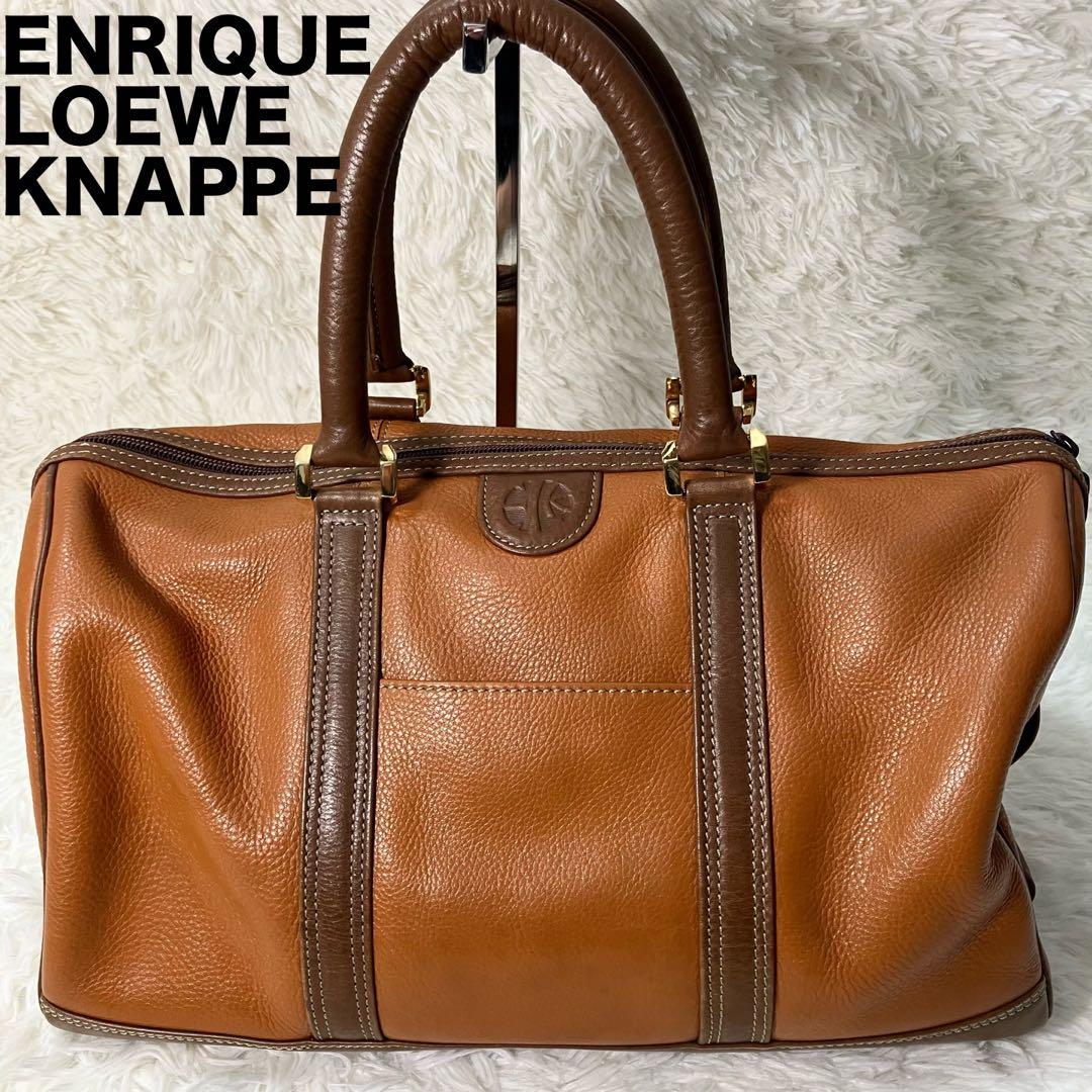 ENRIQUE LOEWE KNAPPE レザー本革 ボストンバッグ