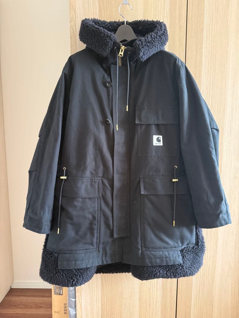 sacai×Carhartt 23AWシベリアンコート ブラック サイズ2