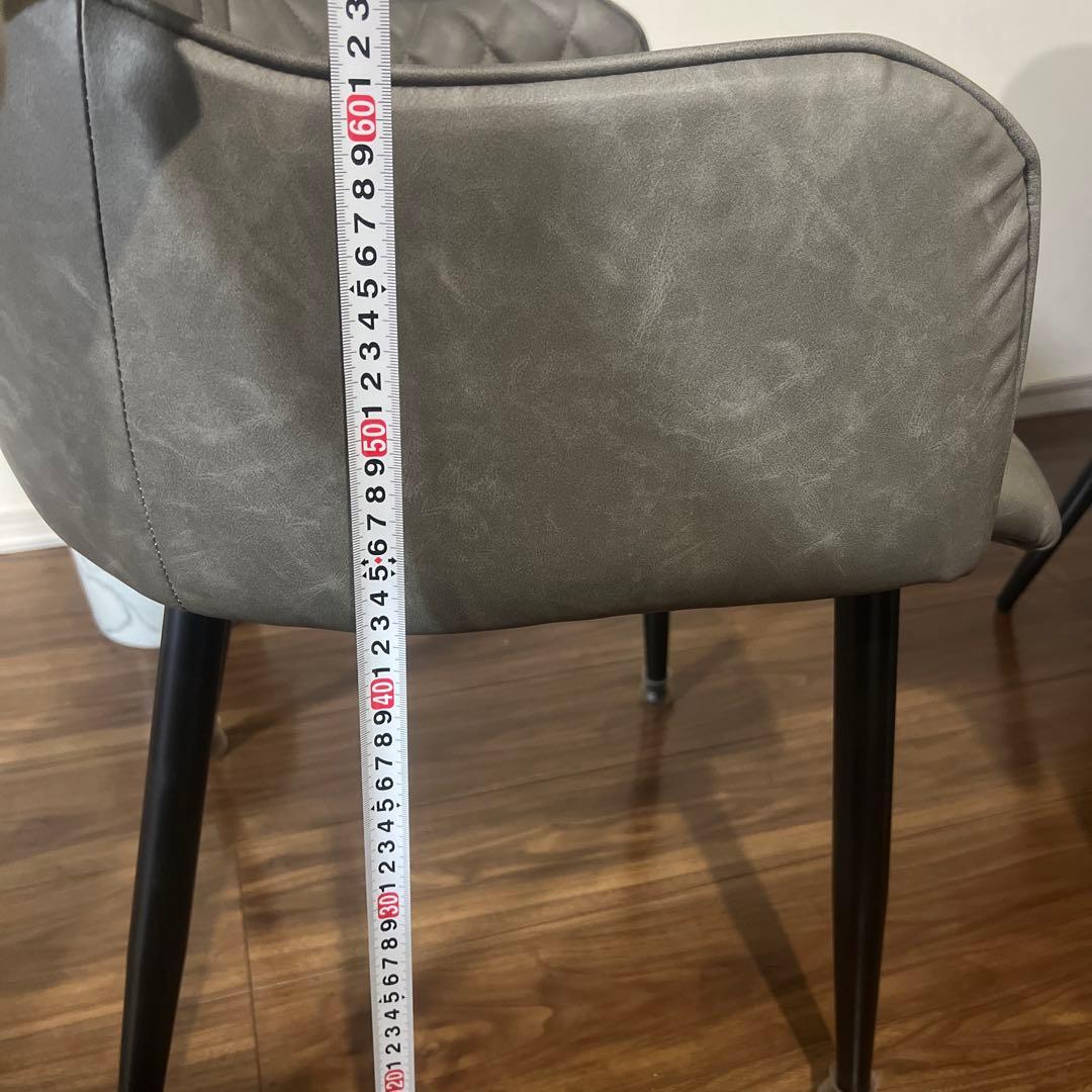 高級感レザーファブリックダイニングチェアグレー4脚セットスチール脚北欧風おしゃれ