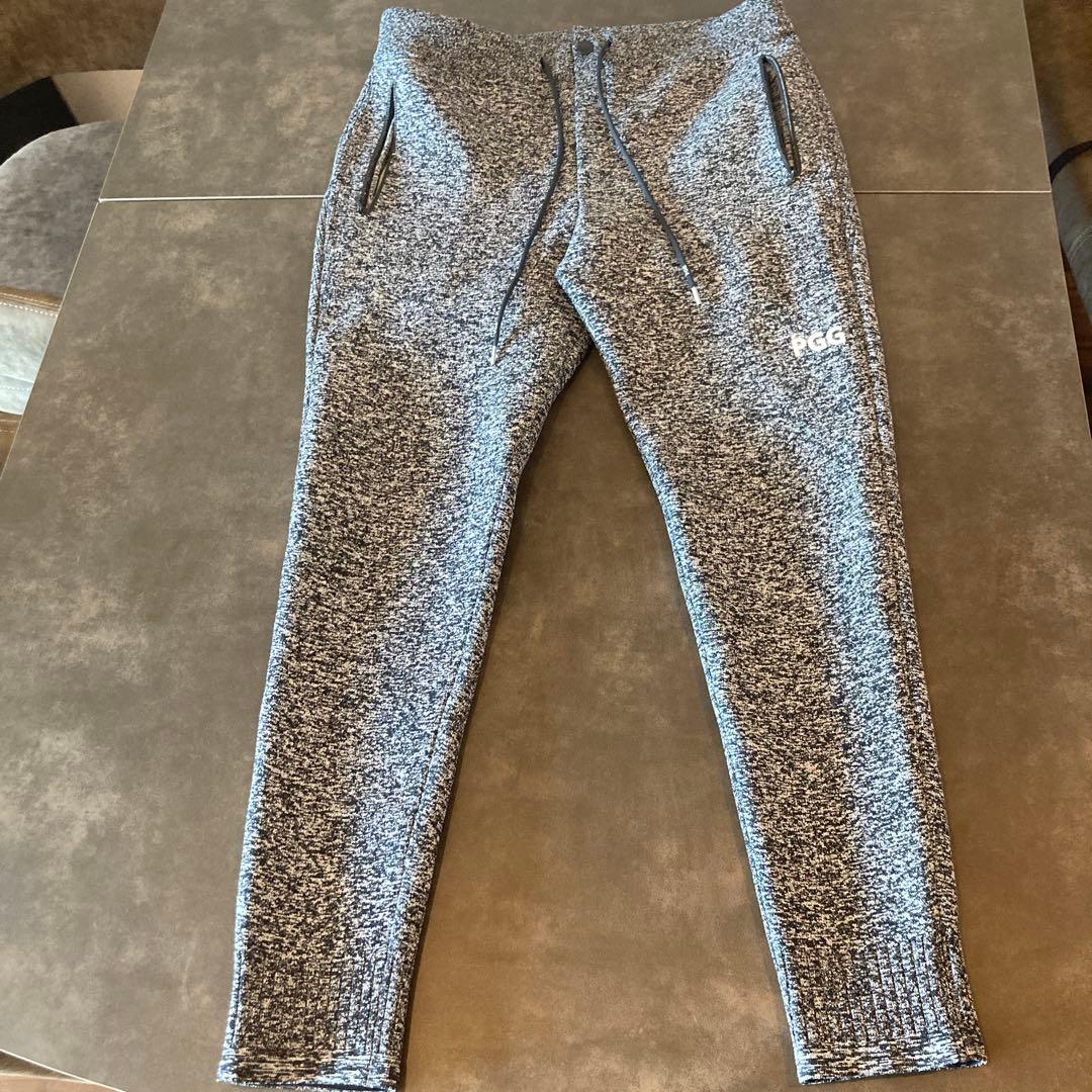 PGG パーリーゲイツ パンツ ストレッチ スキニー グレー 厚手 ニット