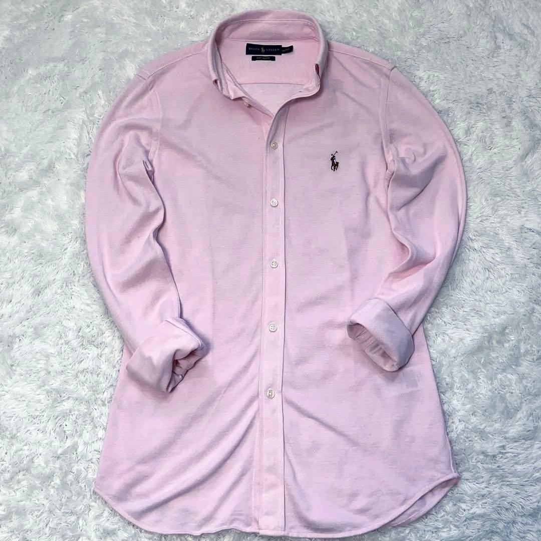 美品】ラルフローレン 現行タグ コットンニットシャツ ストレッチ