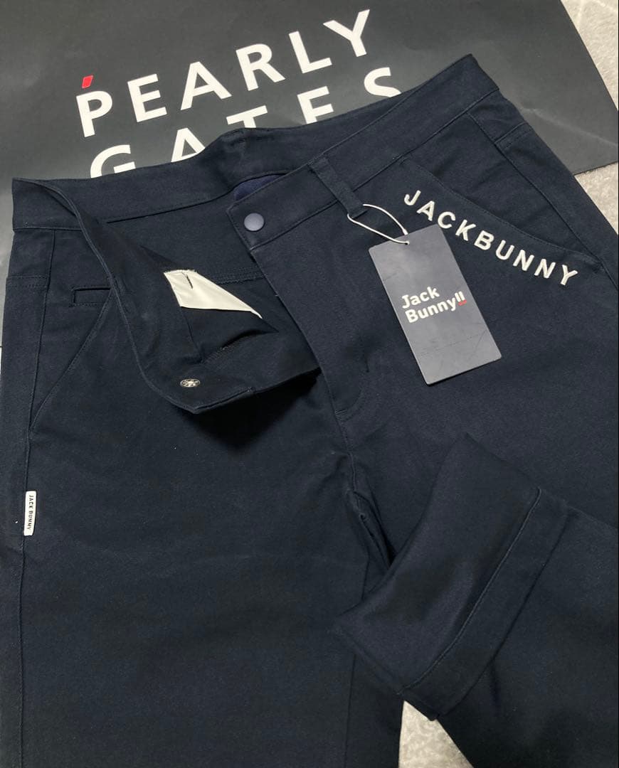 新品 パーリーゲイツ ジャックバニー 2WAYストレッチパンツ(4)サイズM/紺