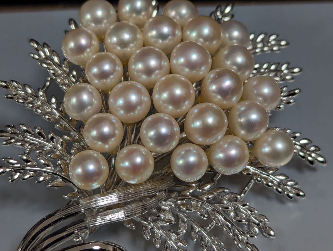 本真珠　ブローチ　SILVER