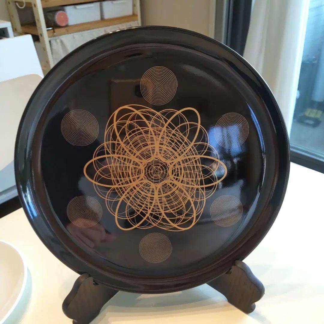 美品☆未来プレート23.5cmプレート台座付き！足立育朗 波動プレート