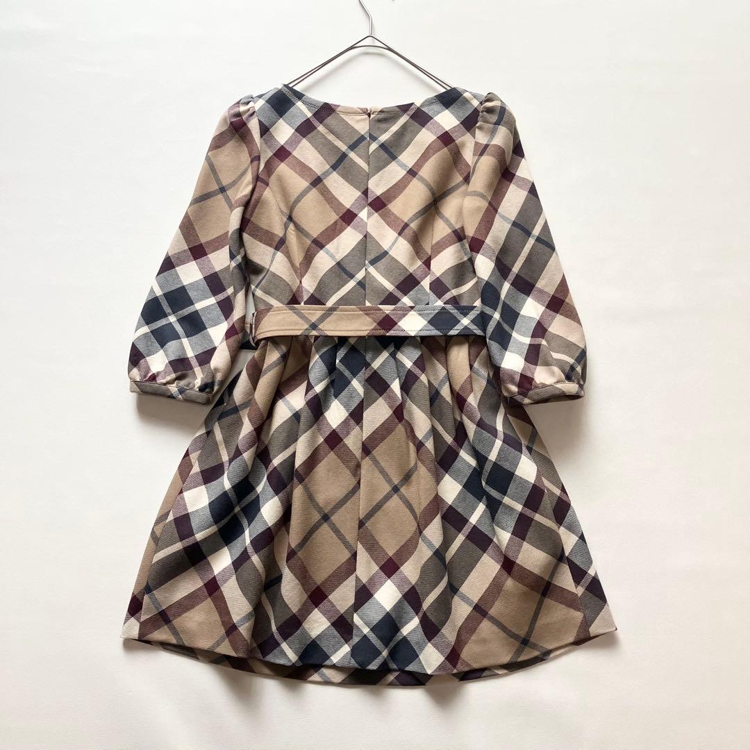 美品　バーバリーブルーレーベル　フレアワンピース　ノバチェック　36