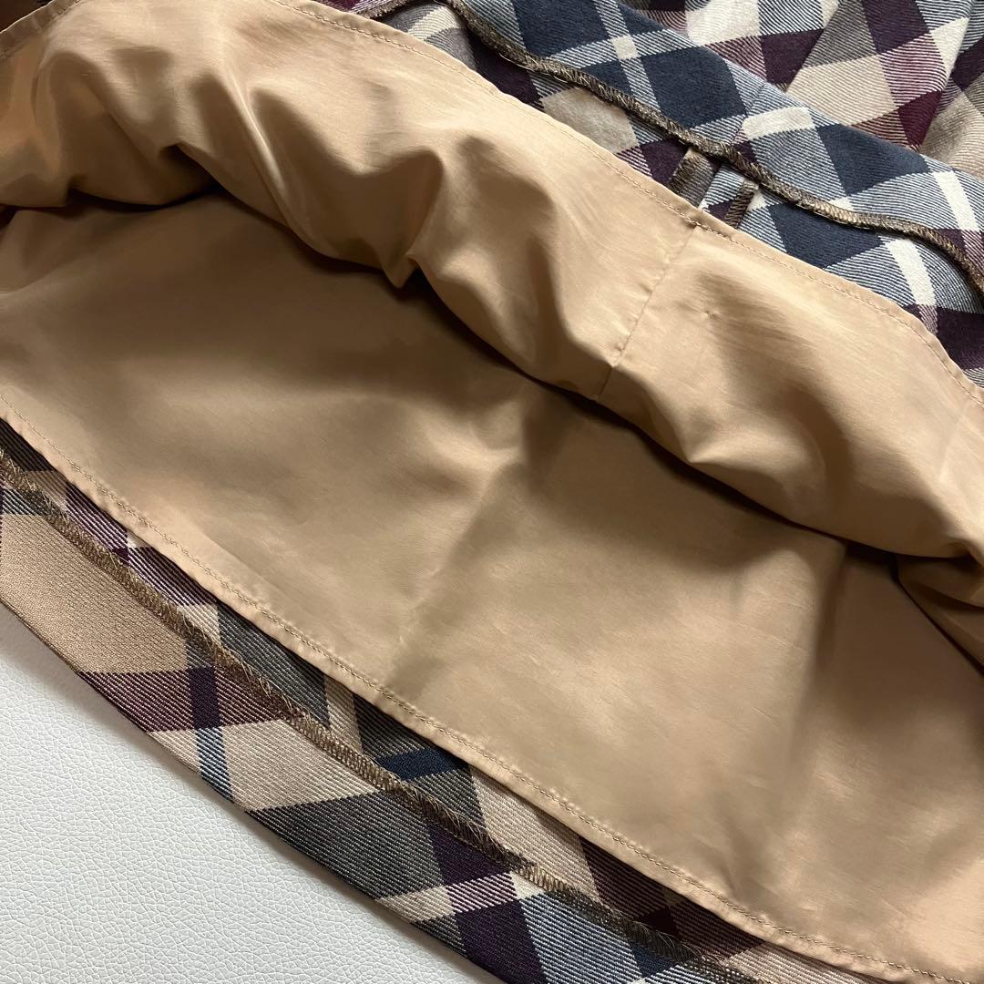美品　バーバリーブルーレーベル　フレアワンピース　ノバチェック　36