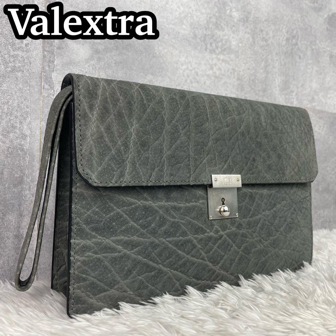 極美品 ヴァレクストラ クラッチバッグ 象革 エレファントレザー