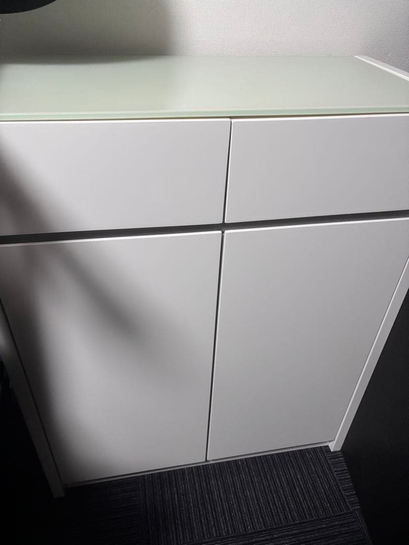 強化ガラス天板 食器棚 レンジ台 ボード 村内家具 幅74cm 送料込