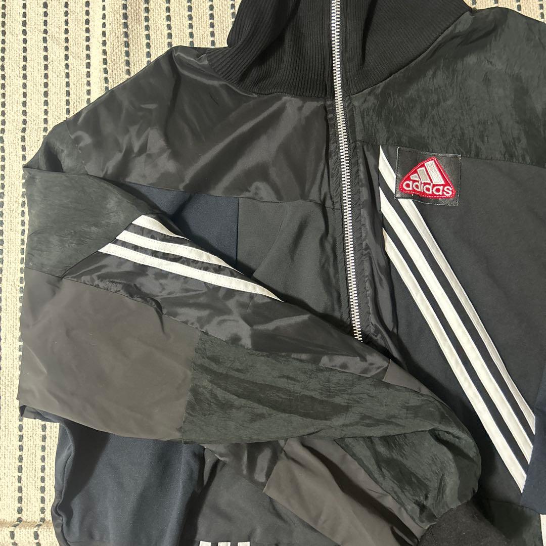 adidas リメイク　パッチワークデザイン トラックジャケット 黒
