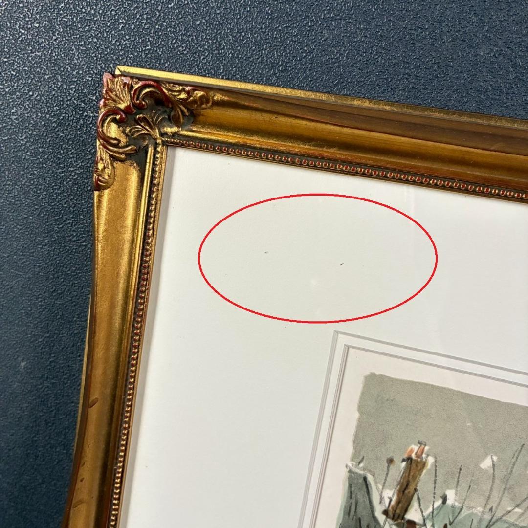 美品 児玉幸雄「雪のボージュ広場」リトグラフ 直筆サイン有 お洒落な