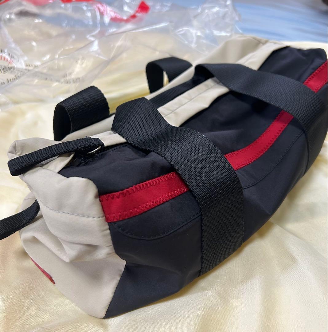 PRADA SPORTミニボストンバッグ ブラック・ベージュ・レッド