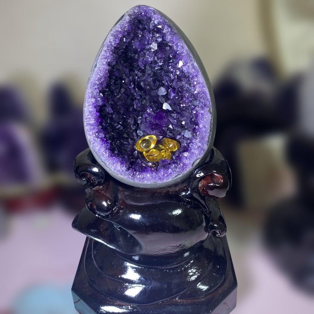 極上】ウルグアイアメジストクラスター原石（恐竜の卵幸運水晶收藏品