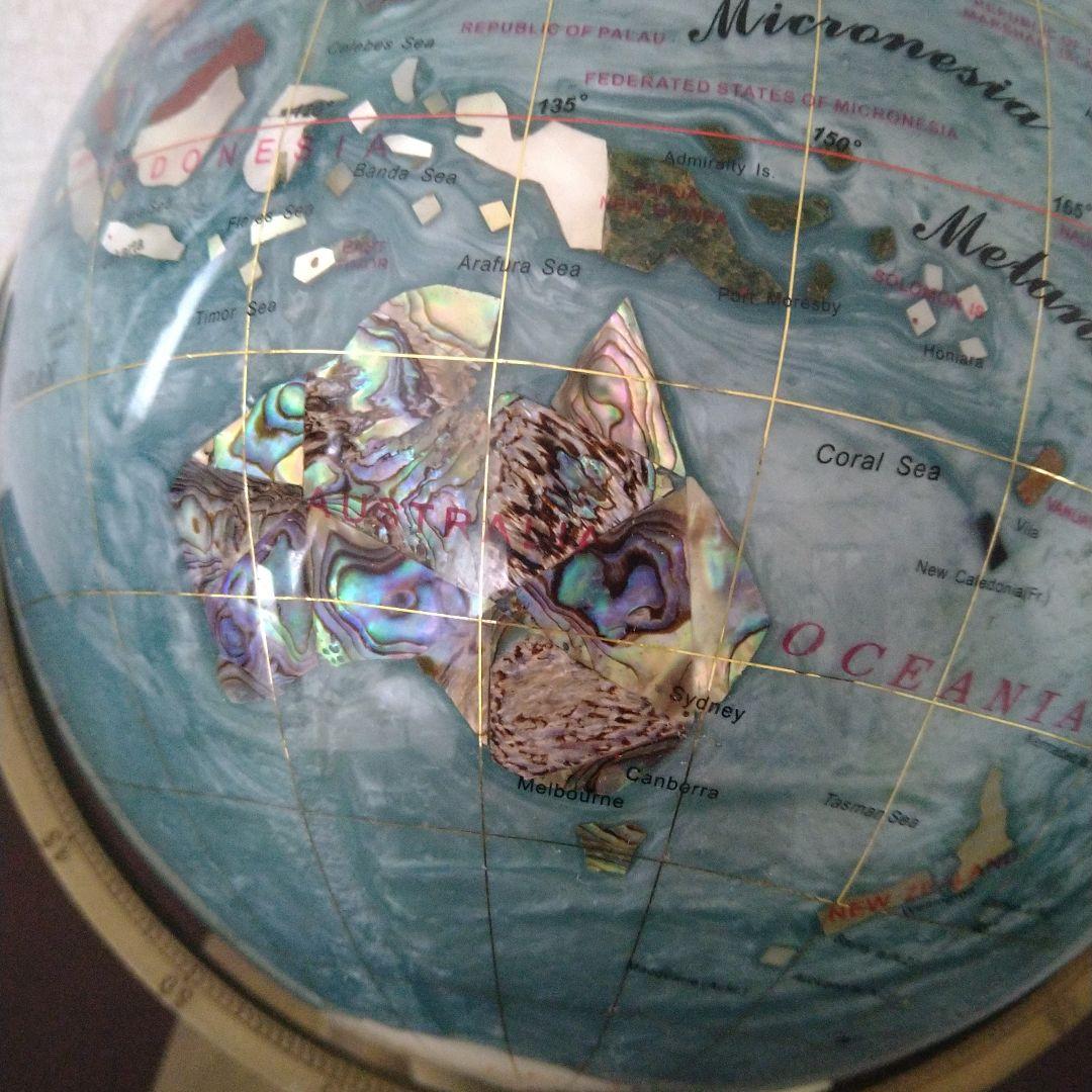 地球儀　天然石　シェル