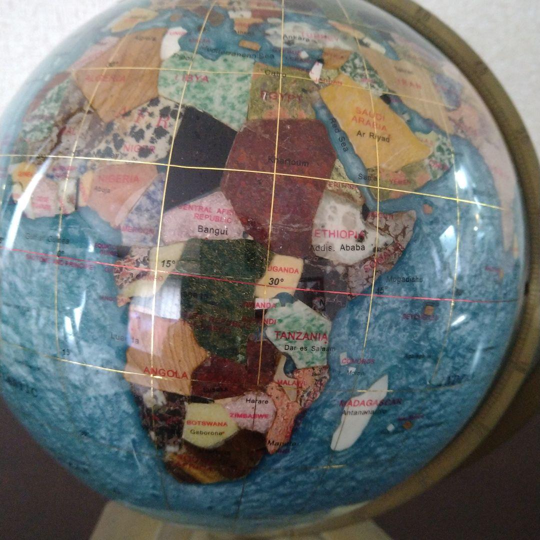 地球儀　天然石　シェル