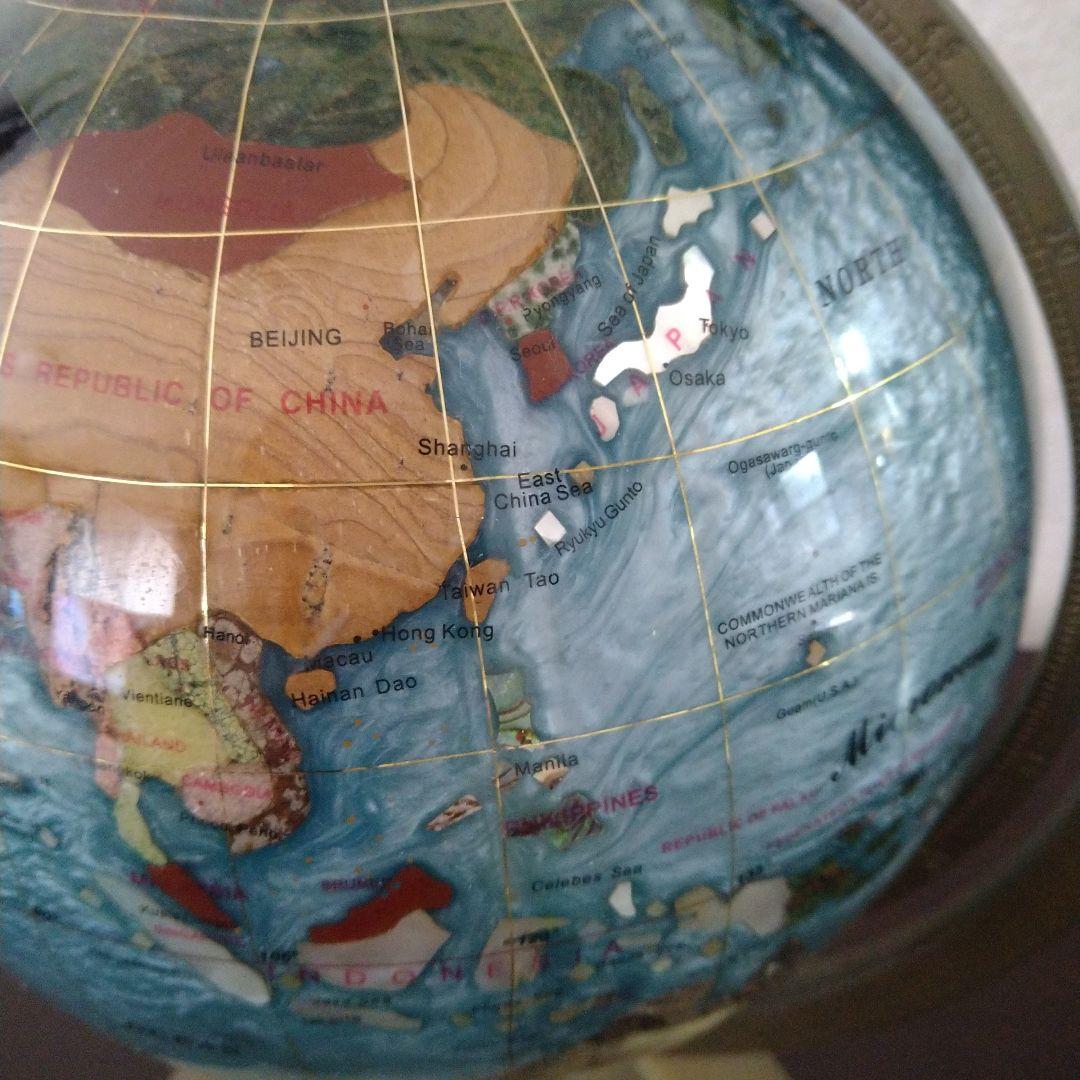 地球儀　天然石　シェル