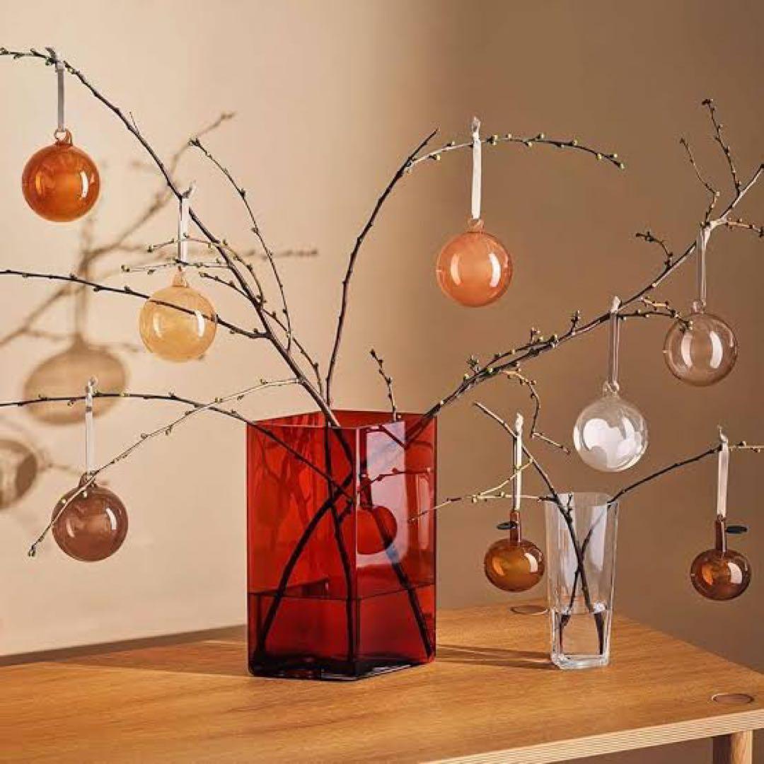 新品 イッタラiittala ガラスオーナメント アップル 林檎ブラウン