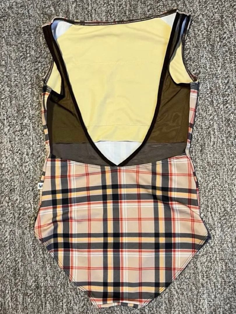 unoa ウノア レオタード British check Ivory Mサイズ