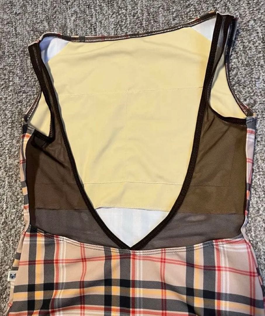 unoa ウノア レオタード British check Ivory Mサイズ