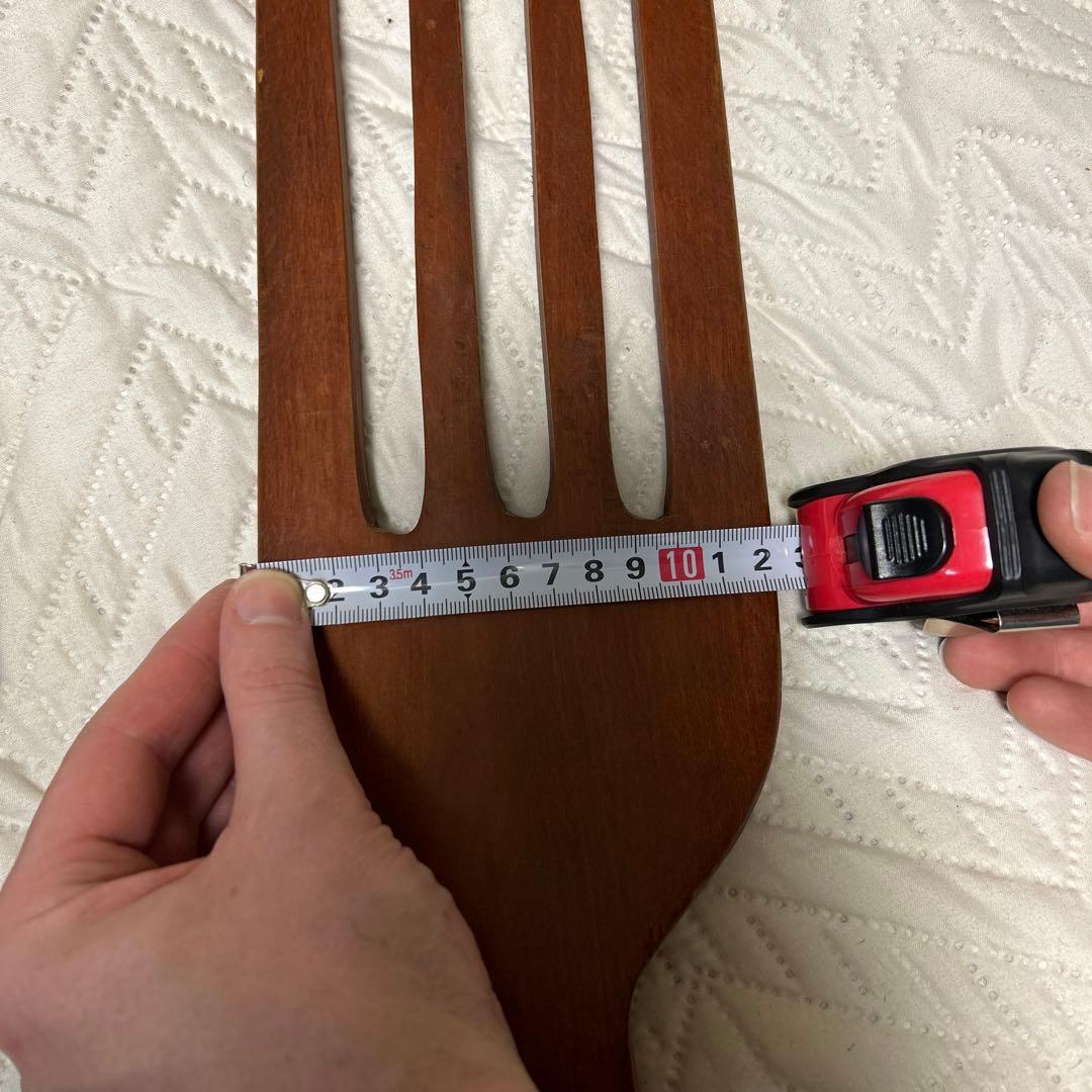 スマイル　木製の巨大なスプーンとフォーク　オブジェ　置物　インテリア