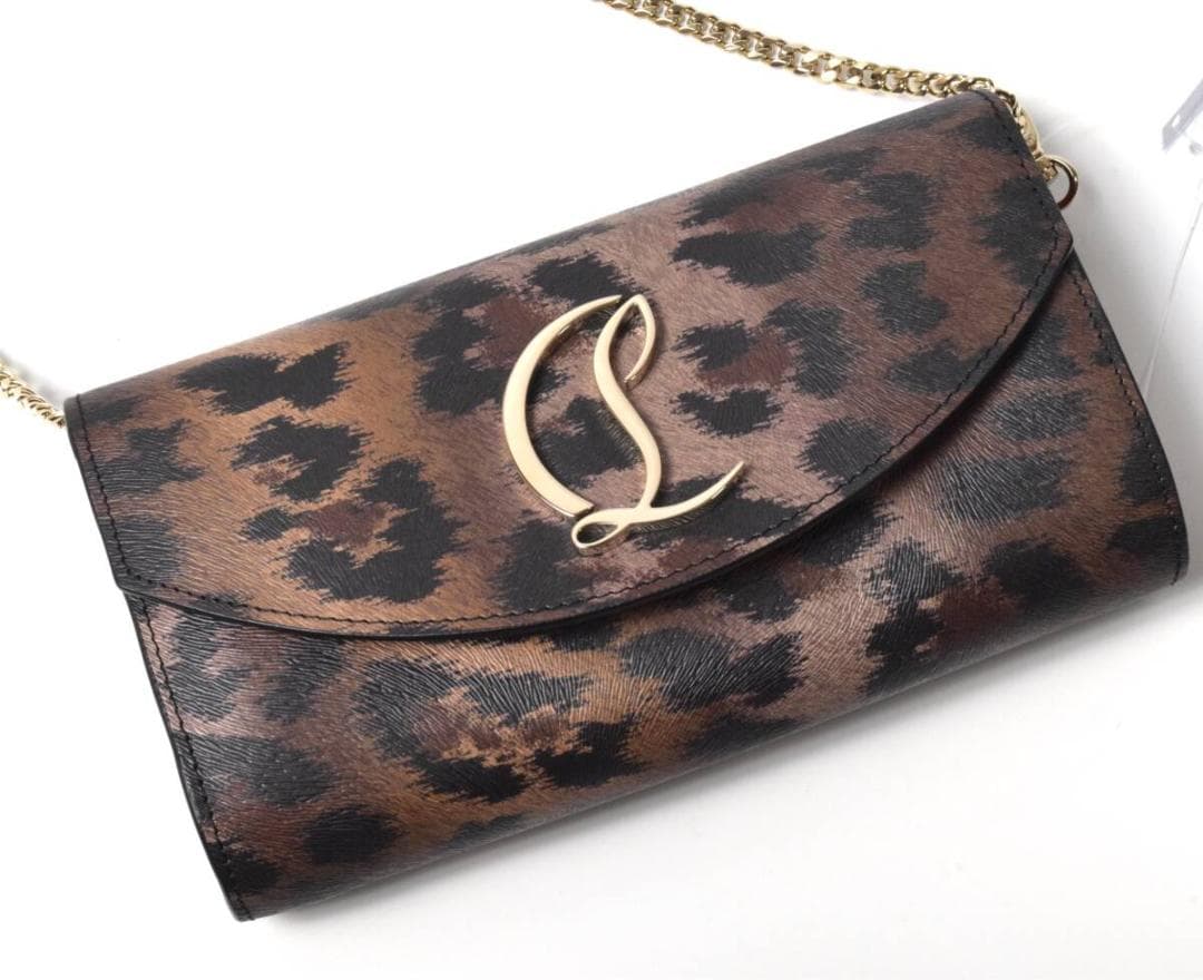 未使用 クリスチャンルブタン LOUBI54 レオパード ウォレットバッグ