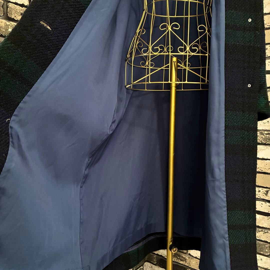 希少✨YORKLAND タータンチェック ロングコート ウール100%