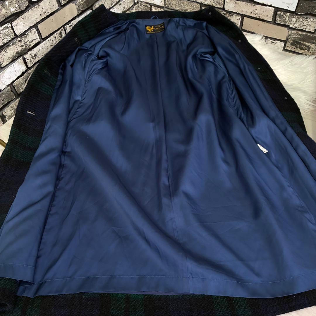 希少✨YORKLAND タータンチェック ロングコート ウール100%