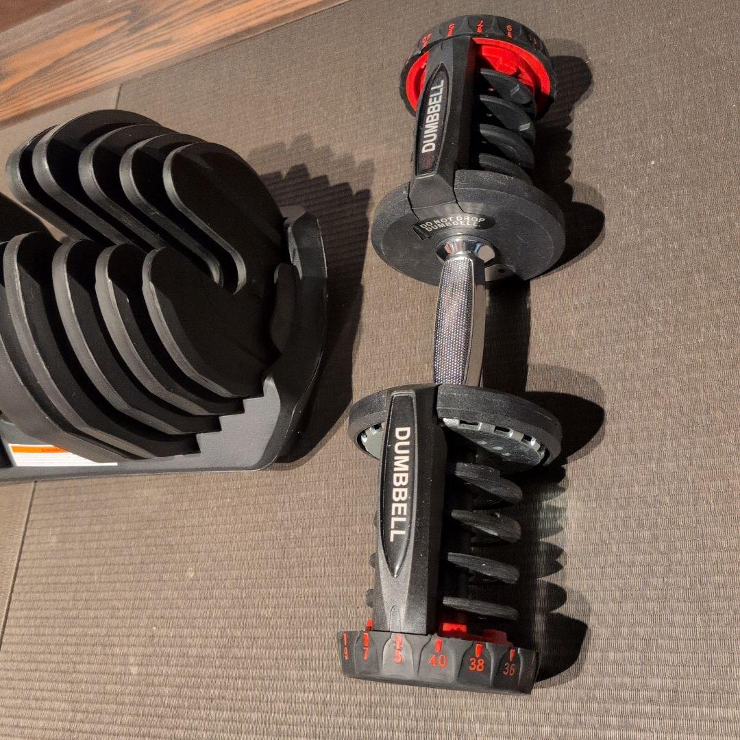 あかまる　DUMBBELL 可変式ダンベル 40kg 置台付②