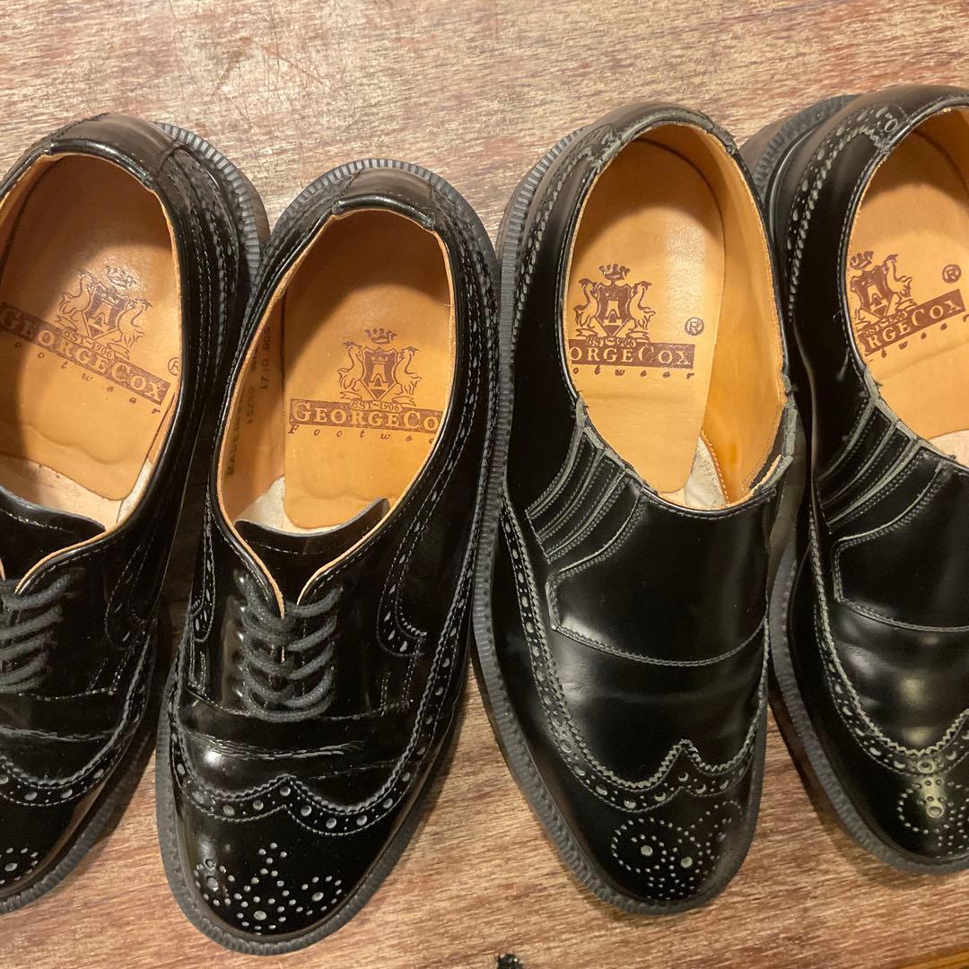 美品！2足セット！ジョージコックス ウイングチップ サイドゴア レースアップ