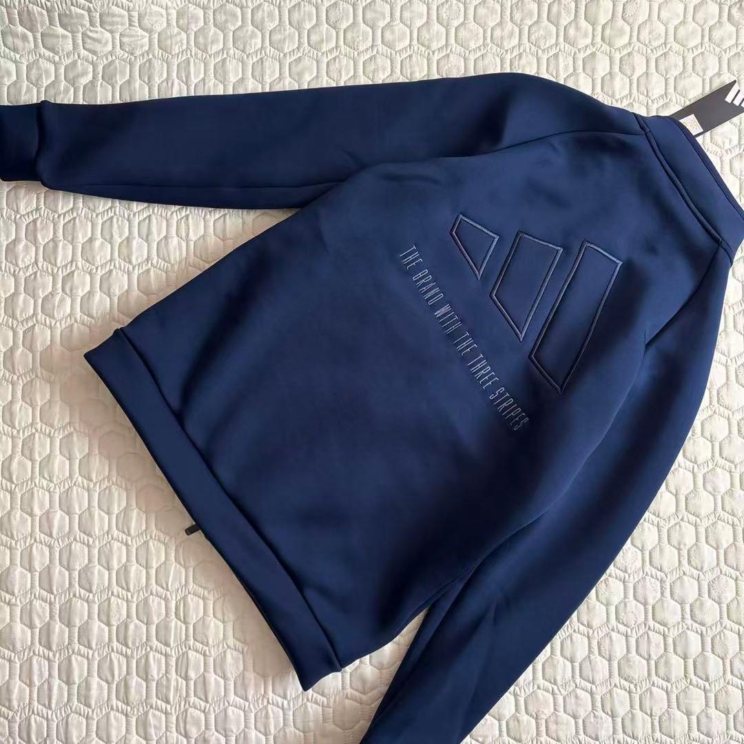 L新品17600円アディダスゴルフ/メンズ/ダンボールニットジャケット/ネイビー