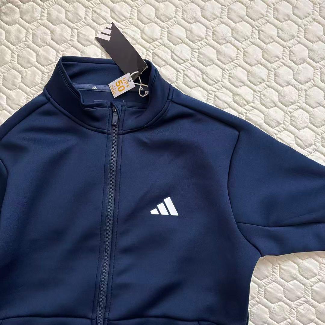 L新品17600円アディダスゴルフ/メンズ/ダンボールニットジャケット/ネイビー