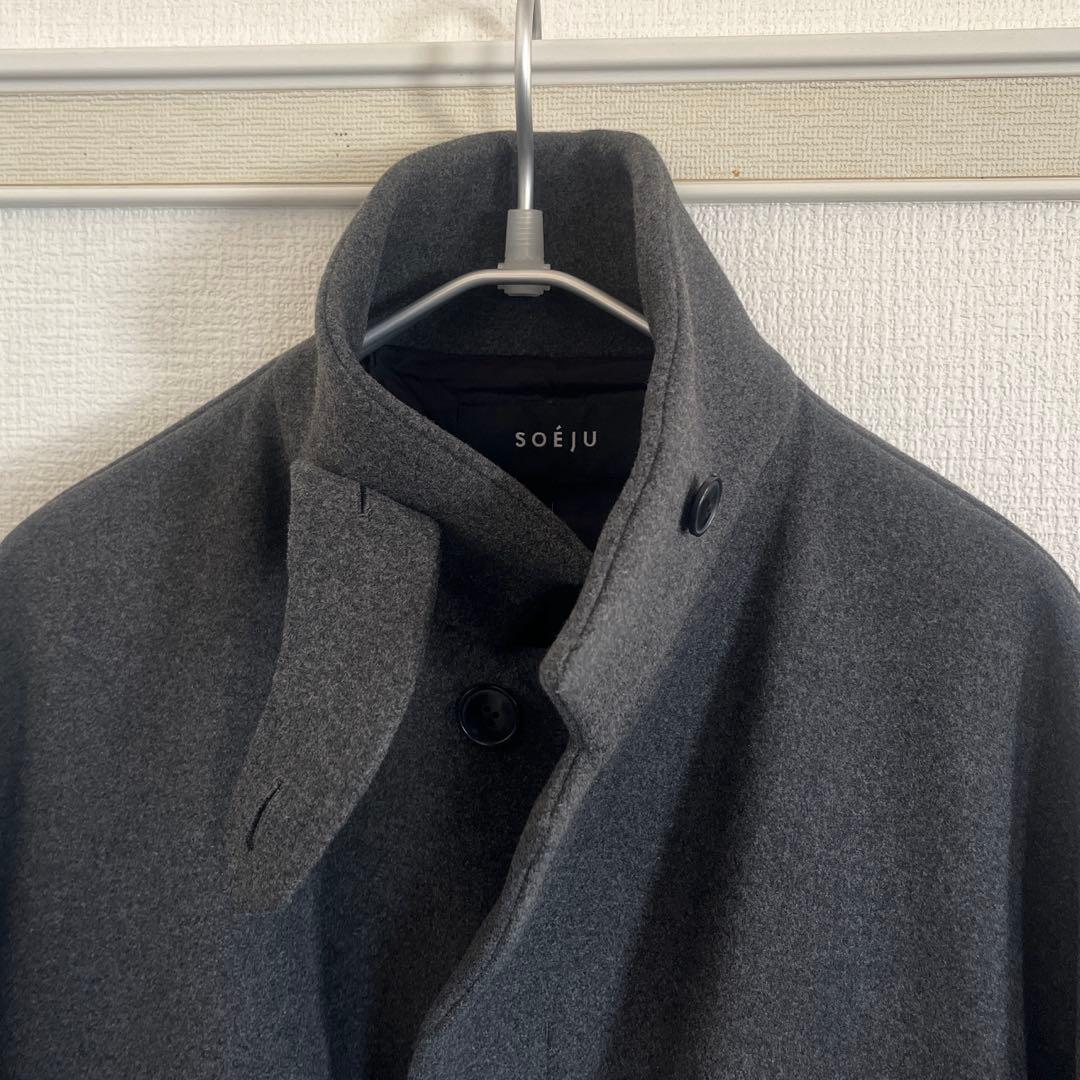 SOEJU グレー スーパー140メルトンバルマカーンコート - メルカリ