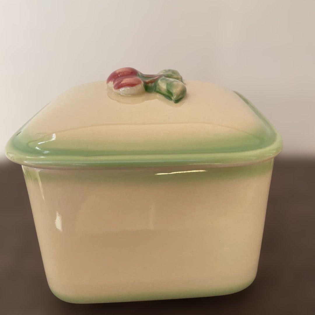 マニー　キャニスター　2個セット　さくらんぼ　陶器