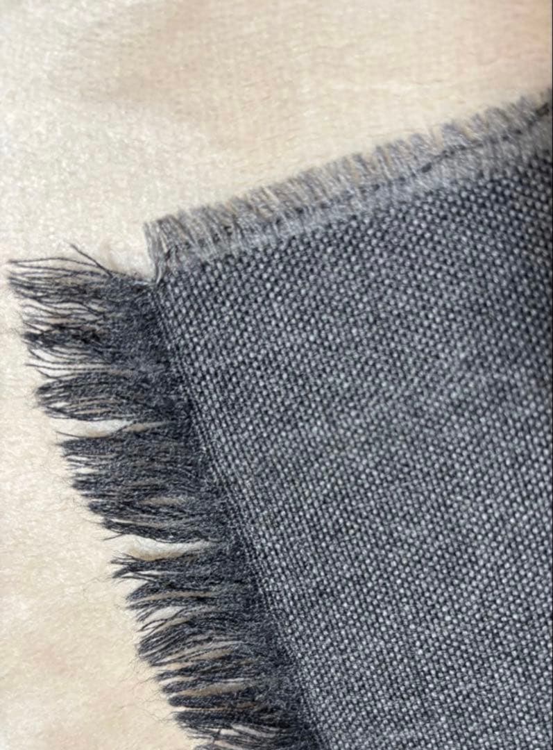 【美品】FENDI ズッカ柄 マフラー 100%ウール　グレー　ブラック