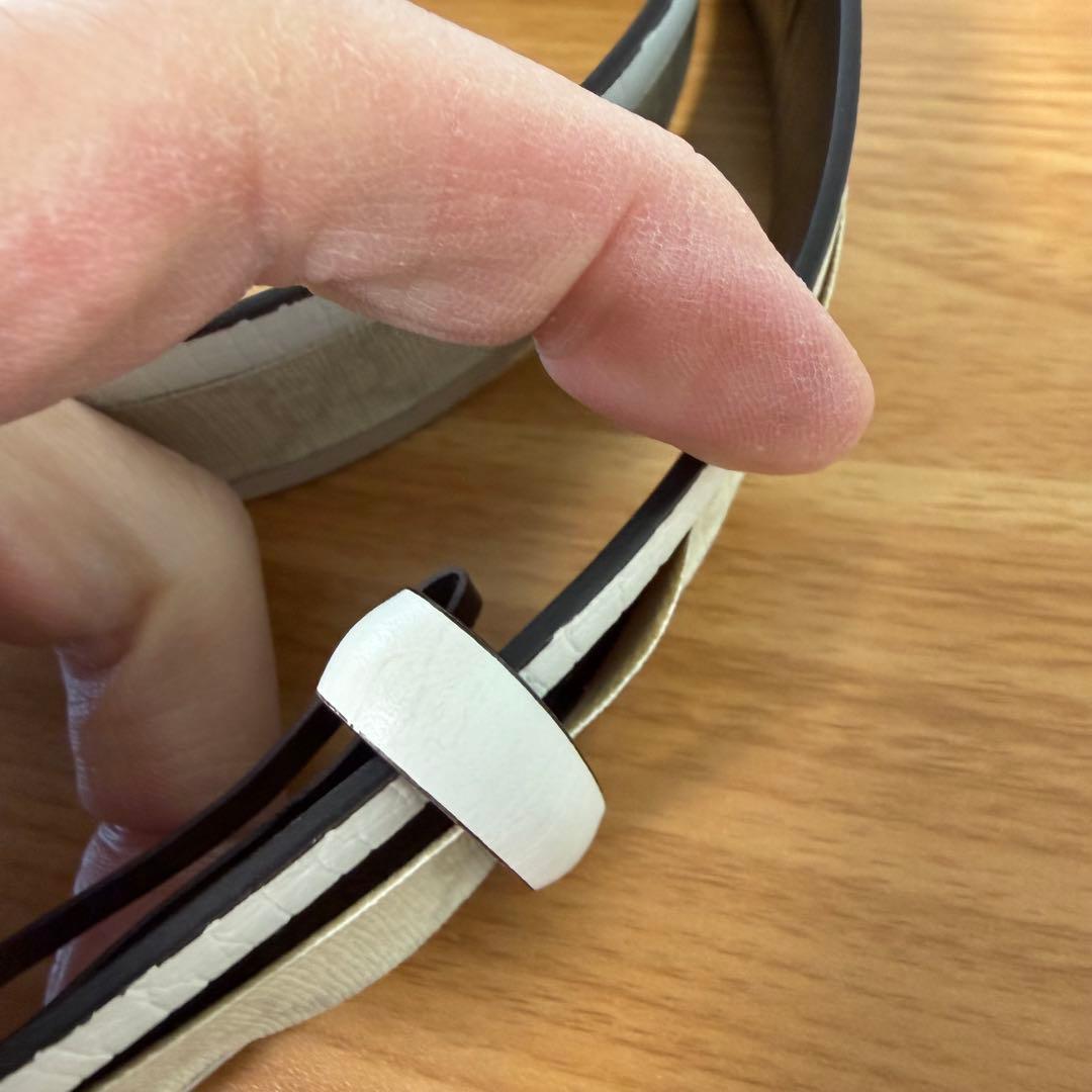 Gucci ホワイト ブラック ベルト　確実正規品　95センチ