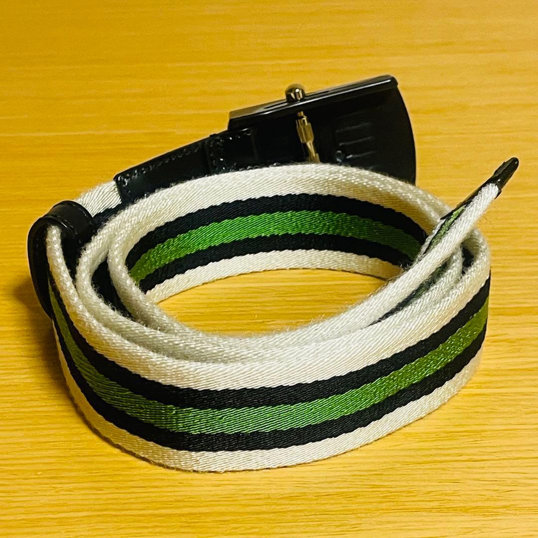 美品・希少】グッチ ガチャベルト 筆記体ロゴ 189799 グリーン