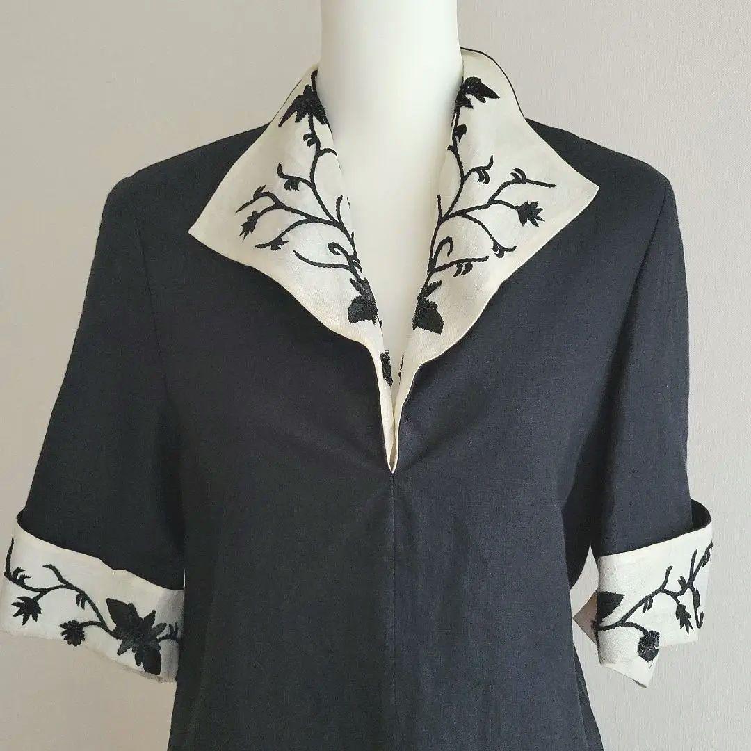 【FENDI 】麻　スパンコール、刺繍ワンピース