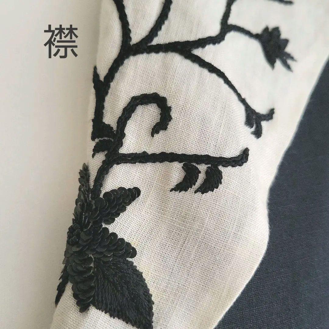 【FENDI 】麻　スパンコール、刺繍ワンピース