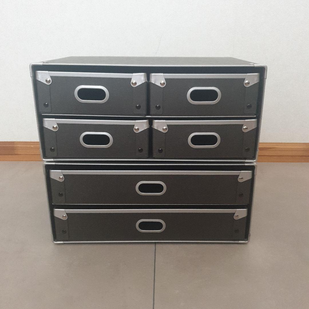 無印良品 硬質パルプボックス(ブラック) 引き出し 2個セット MUJI