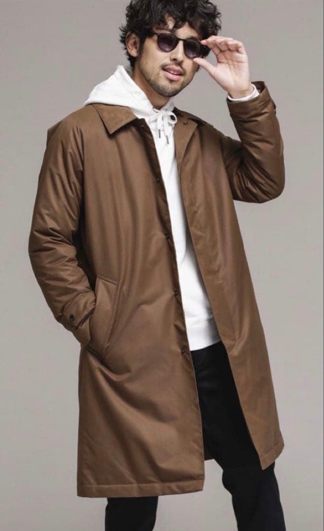 美品　ナノユニバース×河田ダウン ハイブリッドダウンステンカラーコート　Lサイズ