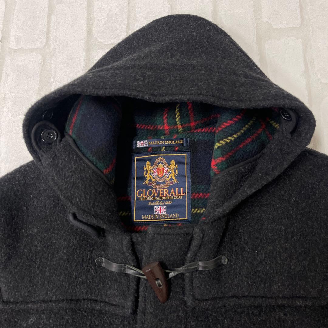 グローバーオール gloverall 英国製 チェック ダッフルコート 38